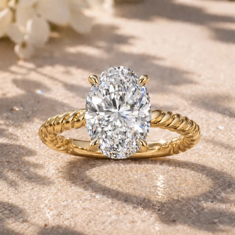 Oval Diamond Solitaire Engagement Ring
