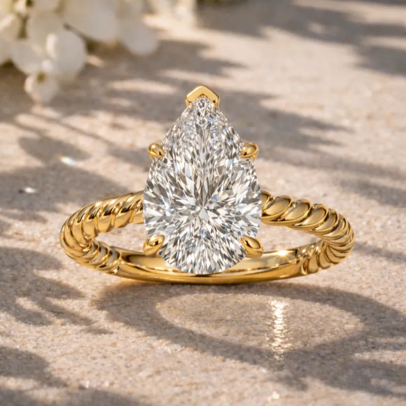 Pear Diamond Solitaire Engagement Ring