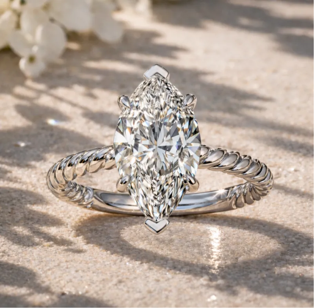 Marquise Diamond Solitaire Engagement Ring