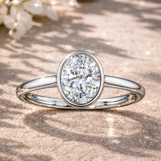 Oval Bezel Diamond Ring