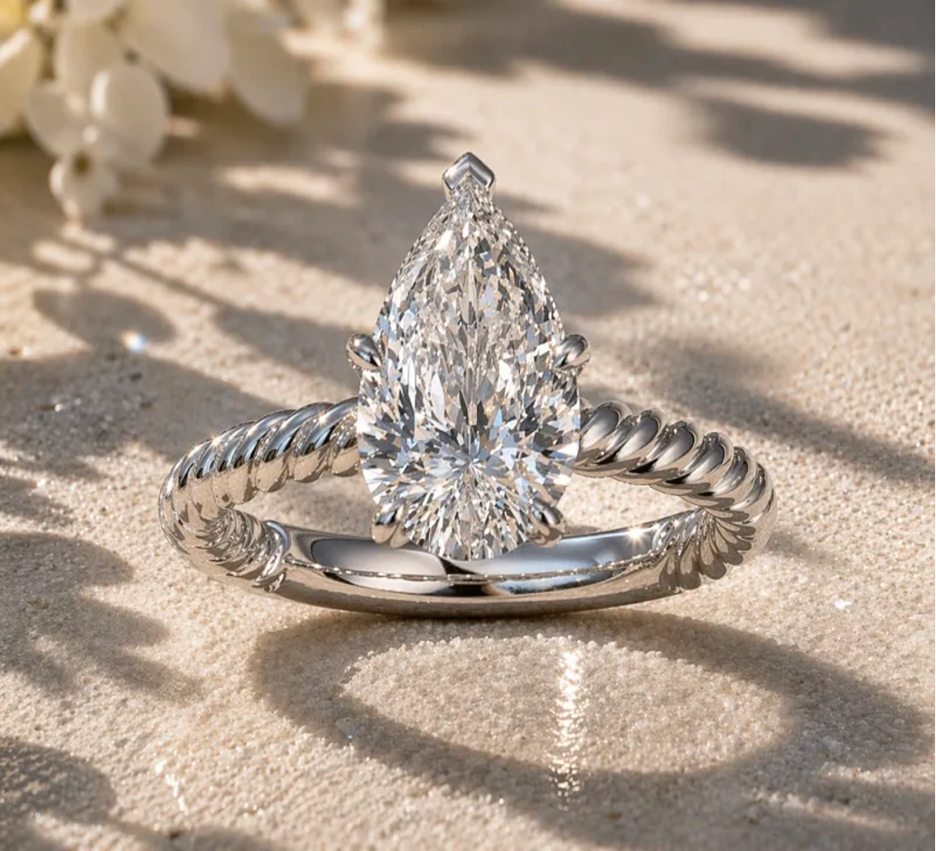 Pear Diamond Solitaire Engagement Ring