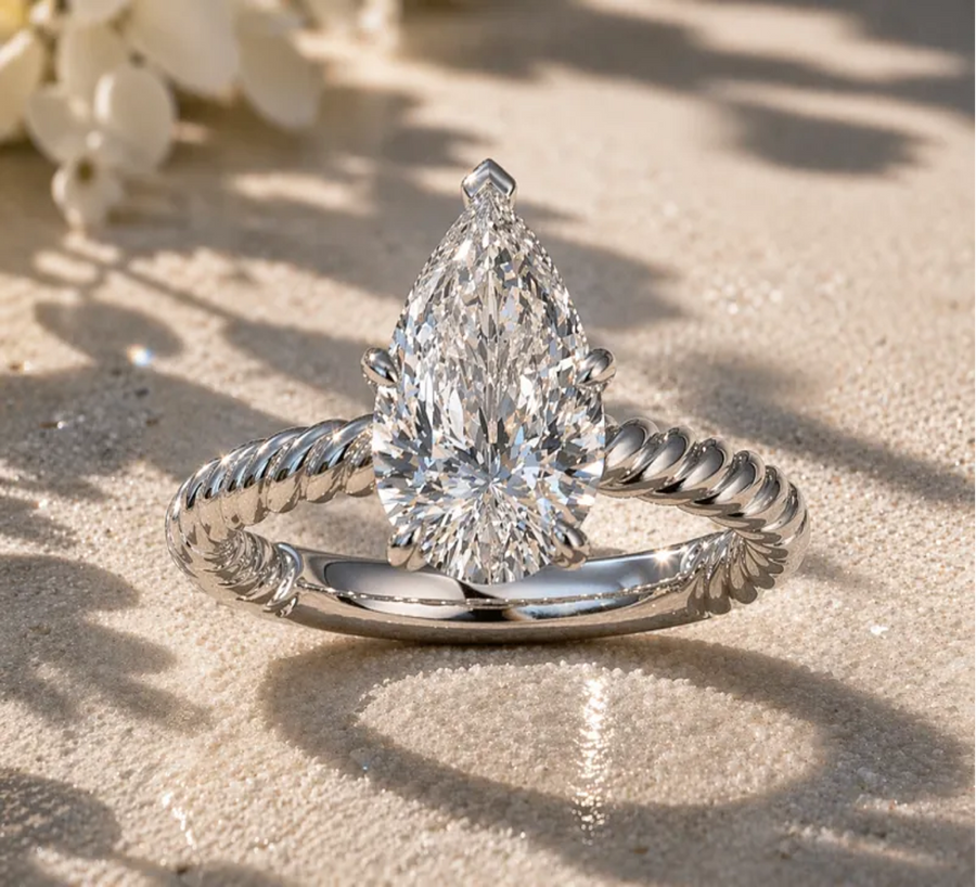 Pear Diamond Solitaire Engagement Ring